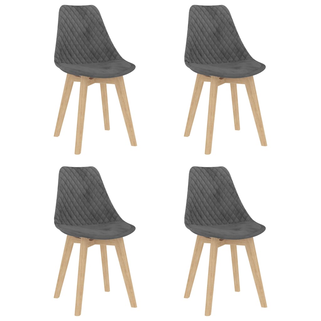 Esszimmerstühle 4 Stk. Grau Samt