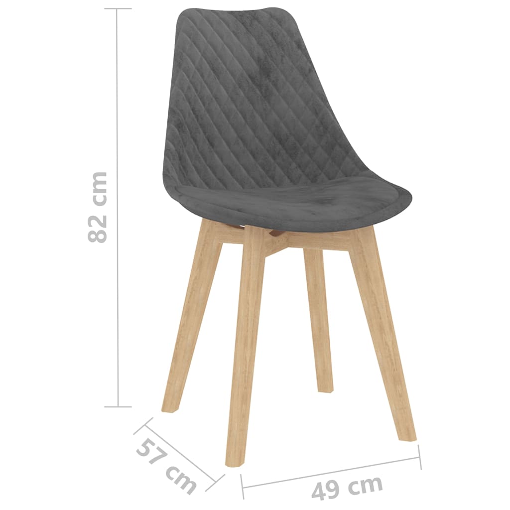 Esszimmerstühle 4 Stk. Grau Samt
