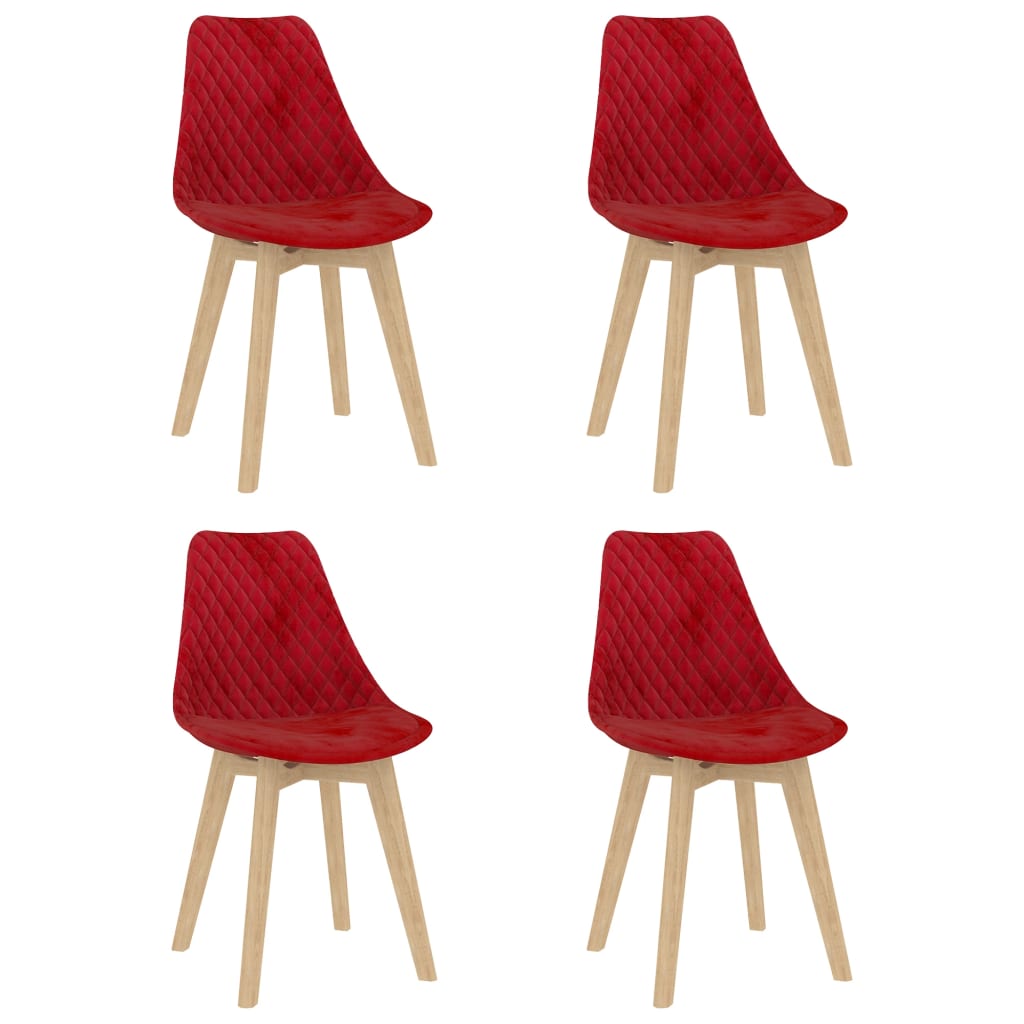 Esszimmerstühle 4 Stk. Rot Samt