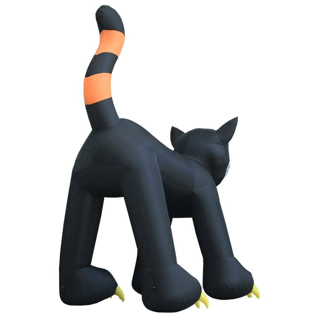 Halloween Aufblasbare Schwarze Katze mit LED XXL 6 m
