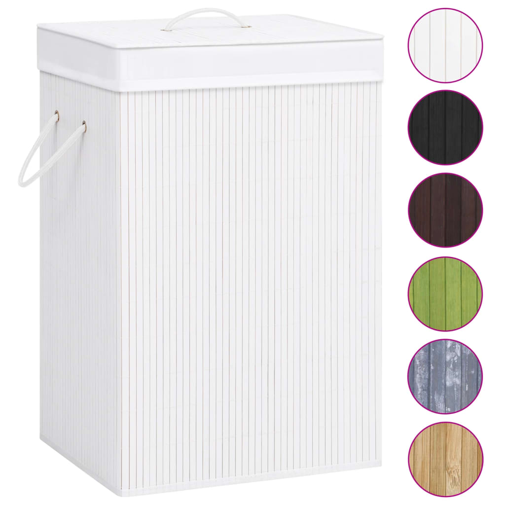 Bamboo laundry basket with 1 compartment white