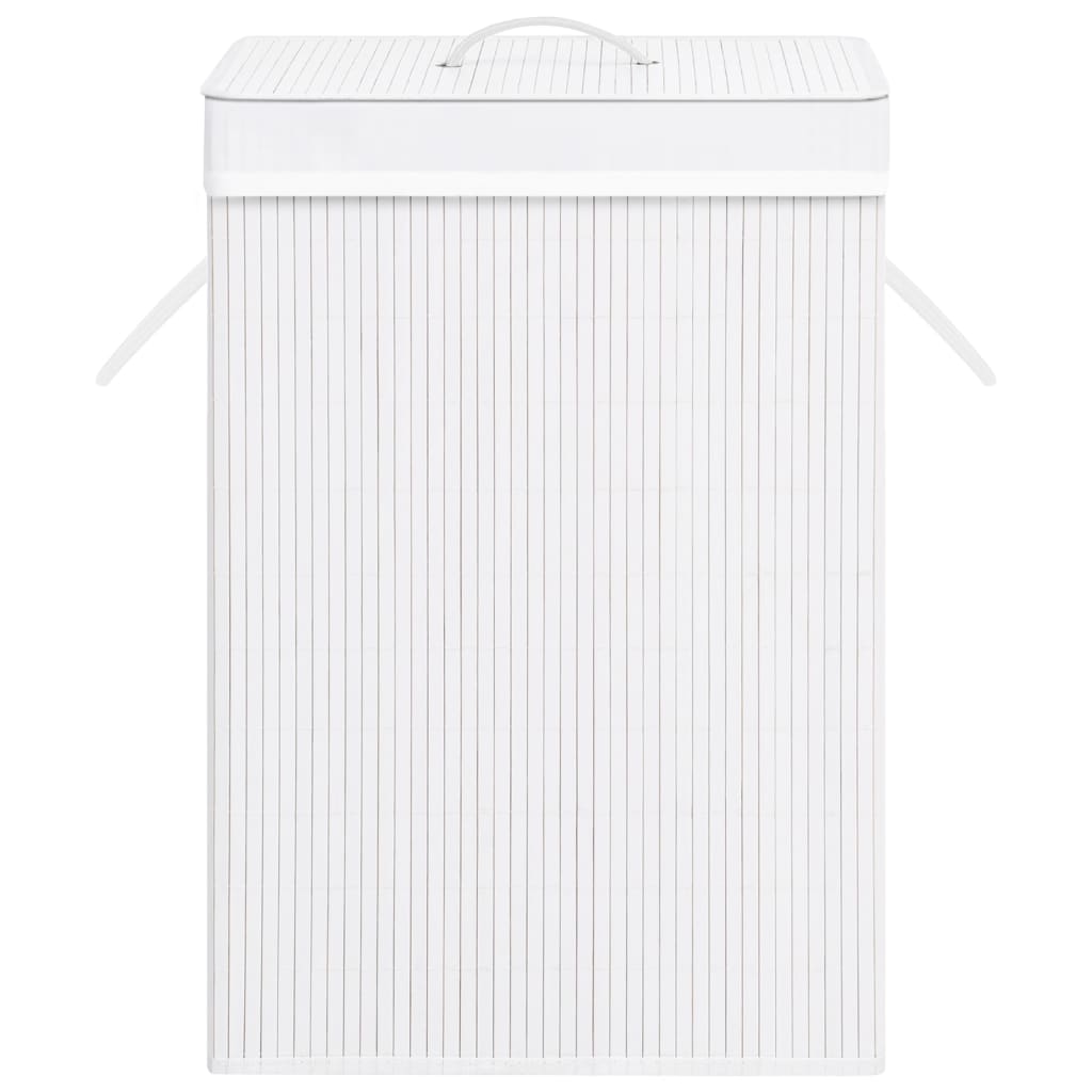 Bamboo laundry basket with 1 compartment white