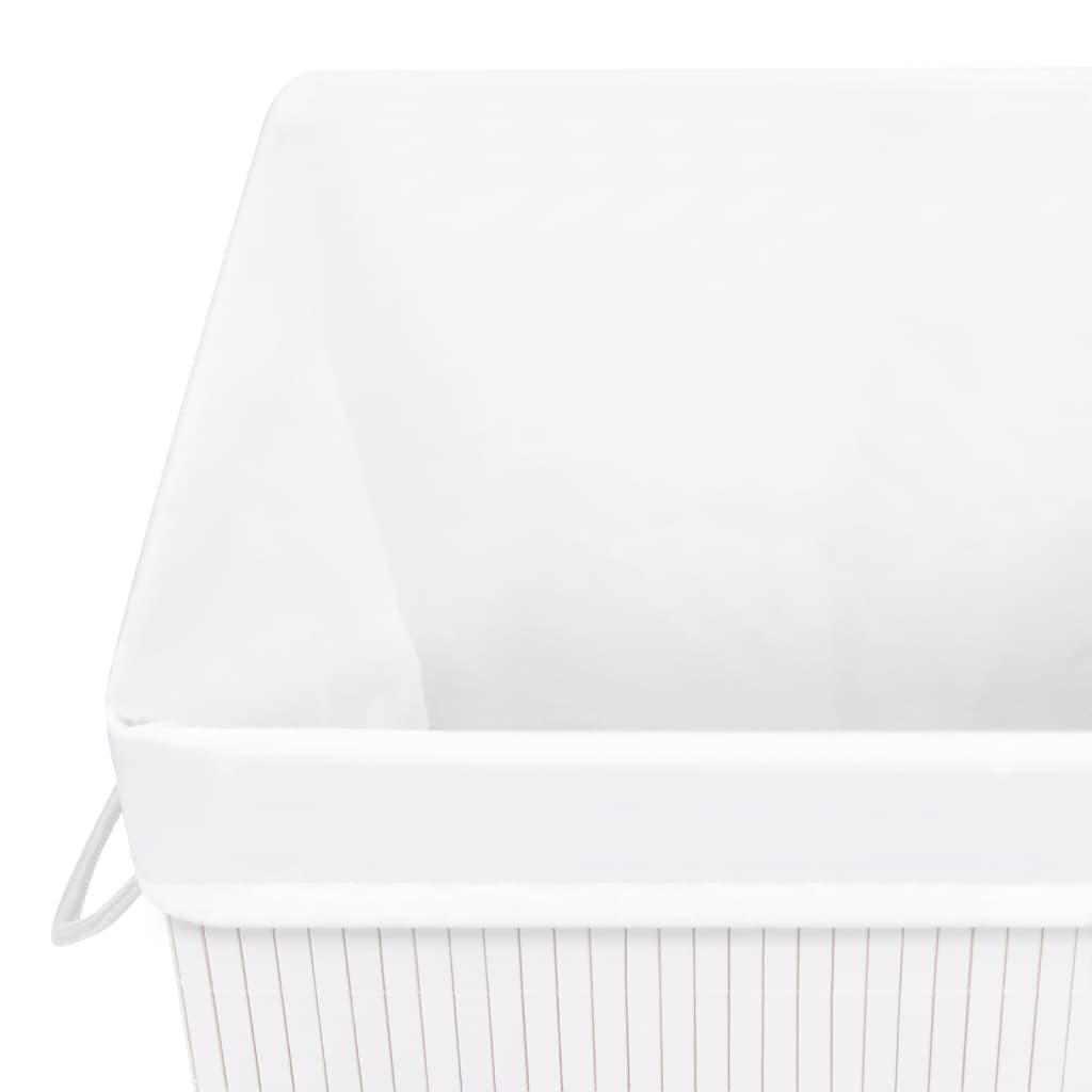 Bamboo laundry basket with 1 compartment white