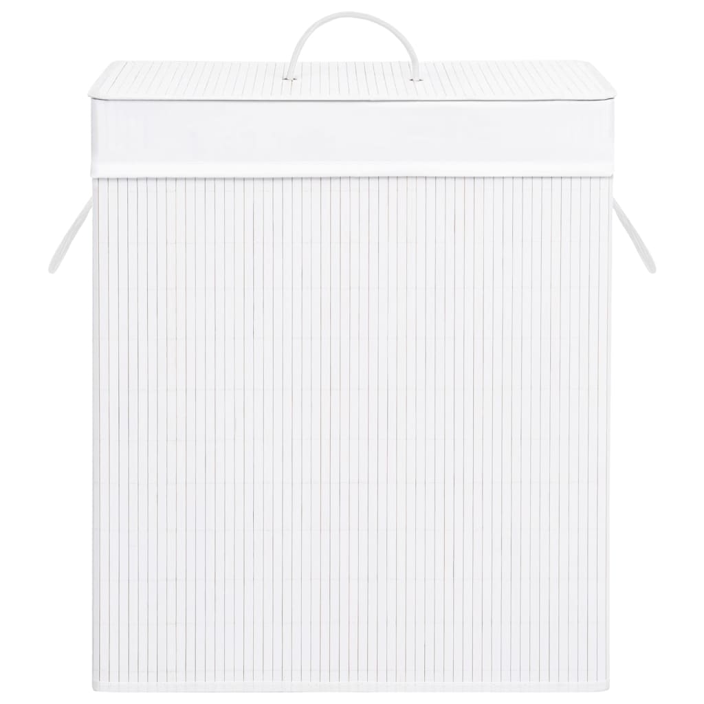Bamboo laundry basket with 1 compartment white 83 L