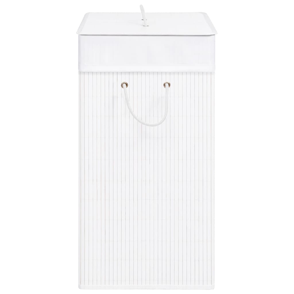 Bamboo laundry basket with 1 compartment white 83 L
