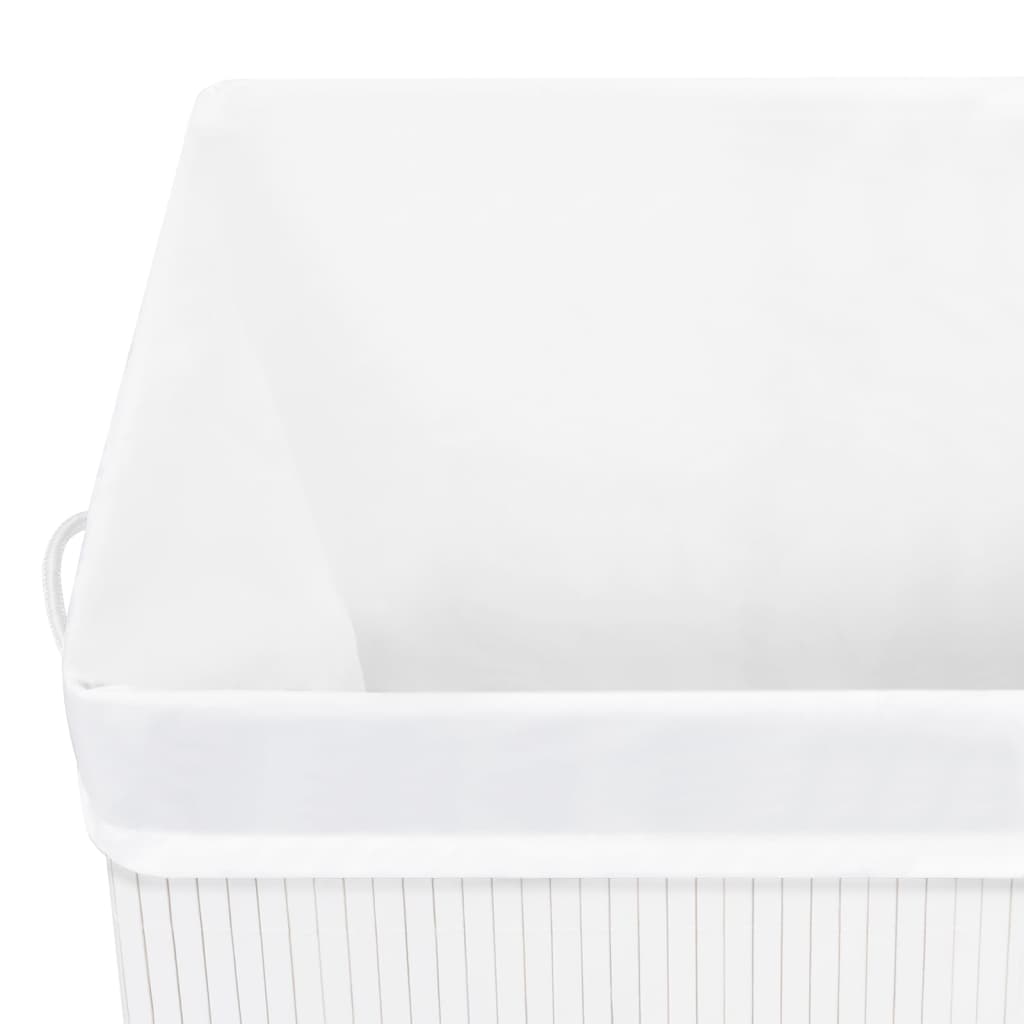Bamboo laundry basket with 1 compartment white 83 L