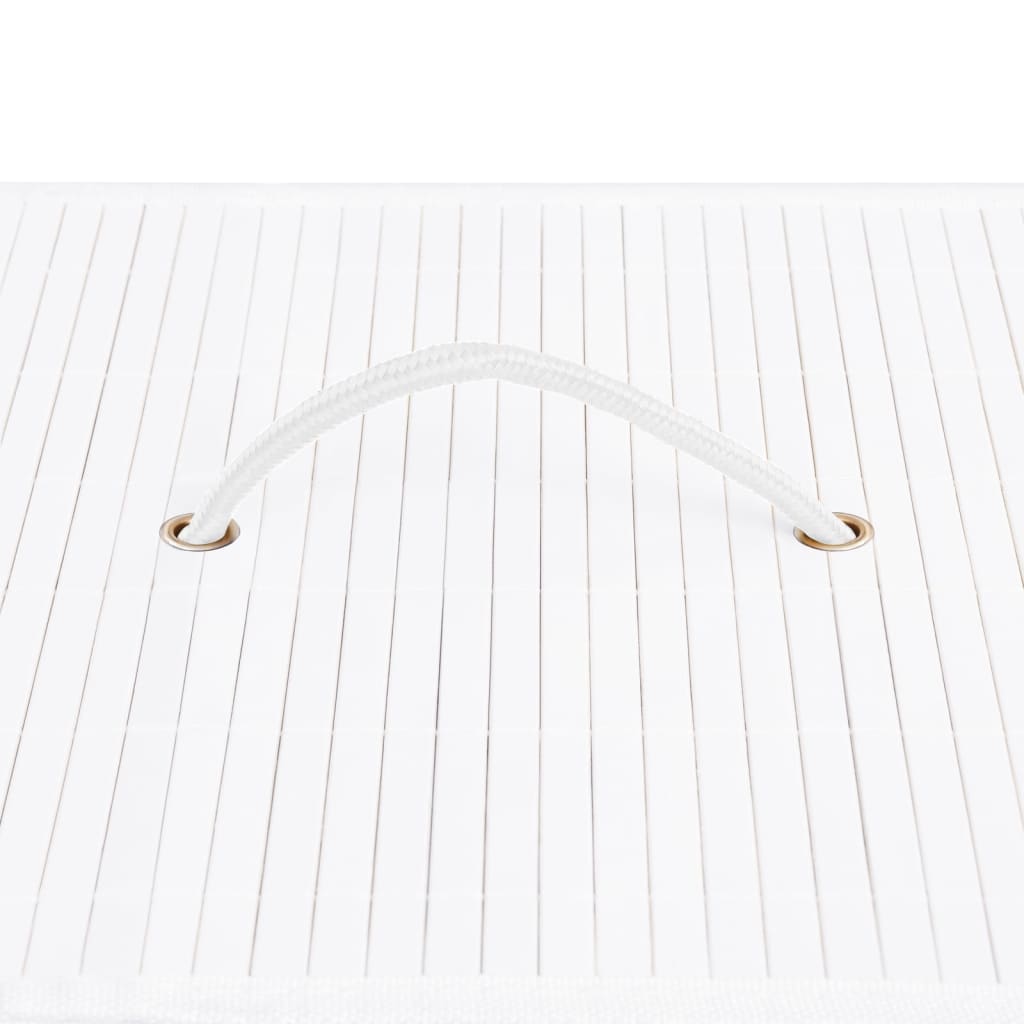 Bamboo laundry basket with 1 compartment white 83 L