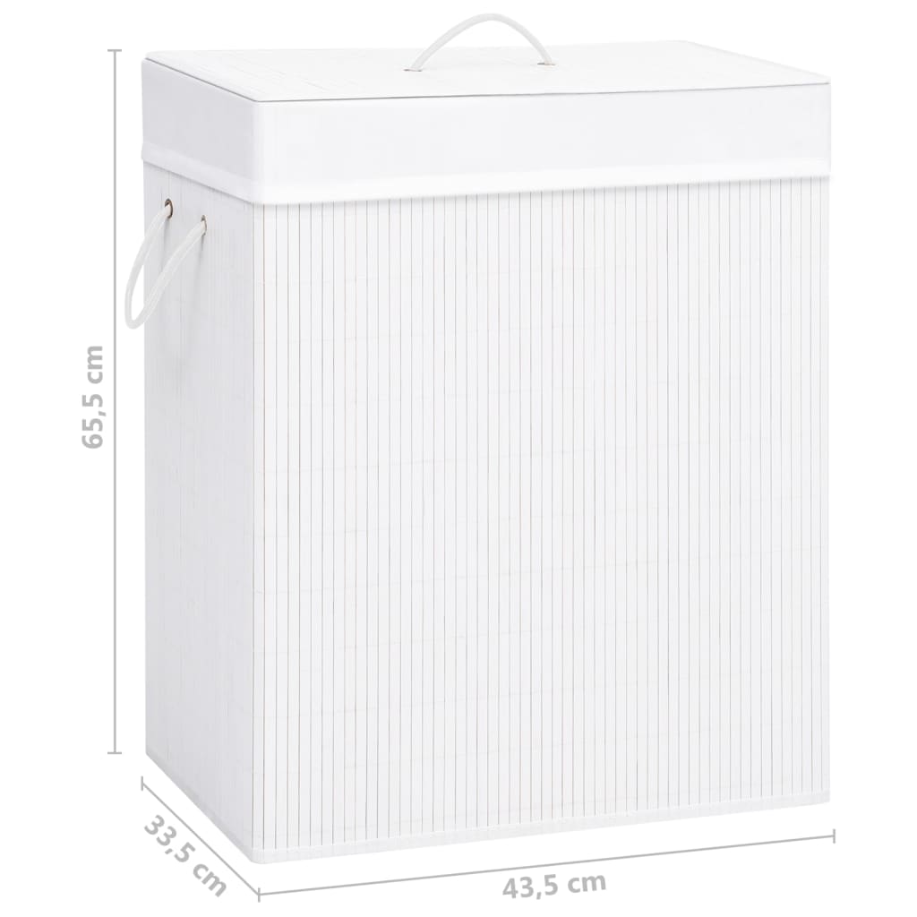 Bamboo laundry basket with 1 compartment white 83 L
