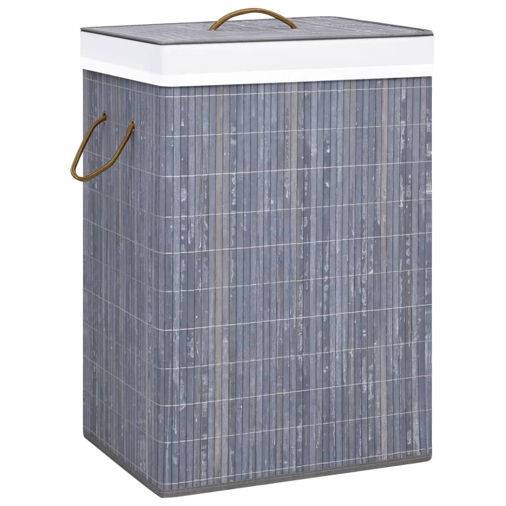 Bamboo laundry basket with 1 compartment grey