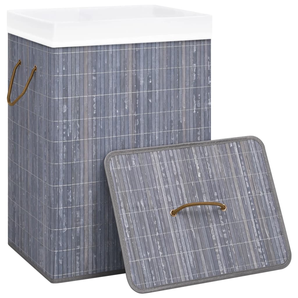 Bamboo laundry basket with 1 compartment grey