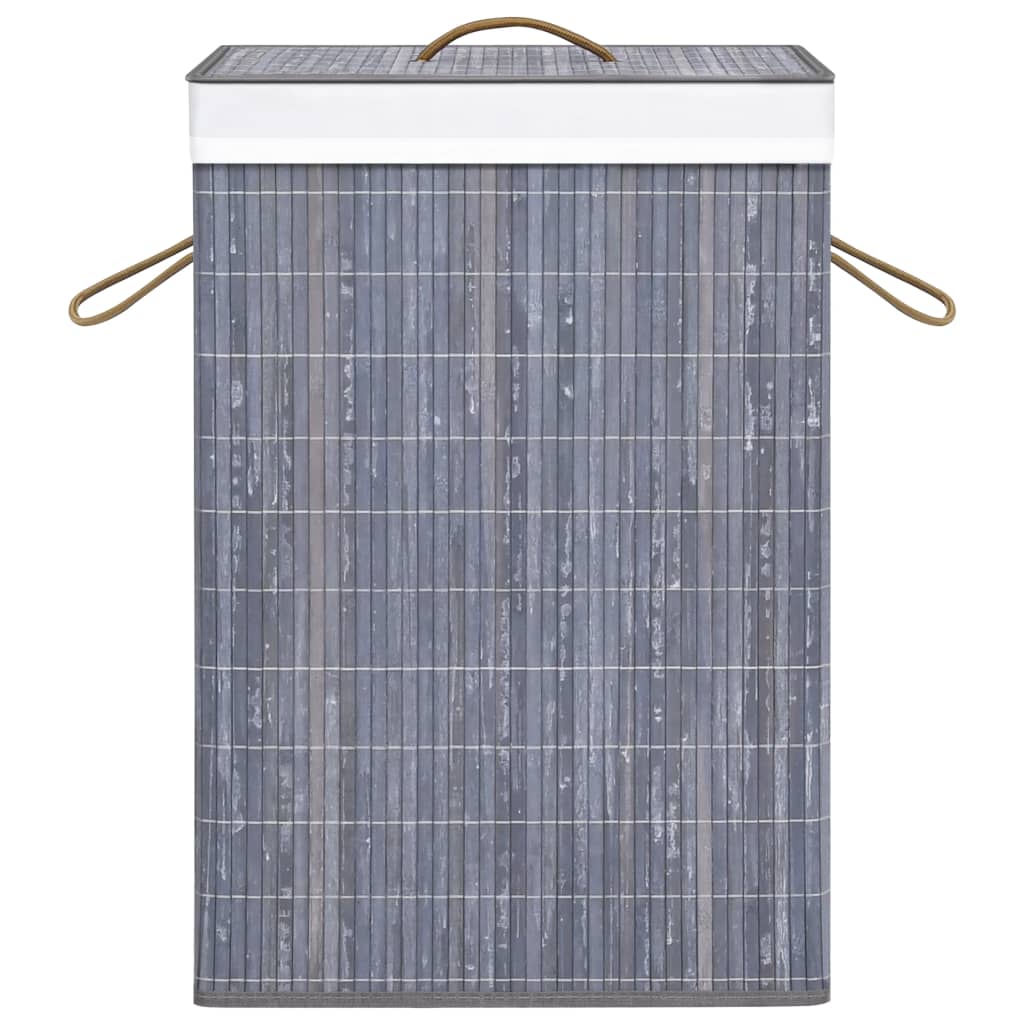 Bamboo laundry basket with 1 compartment grey