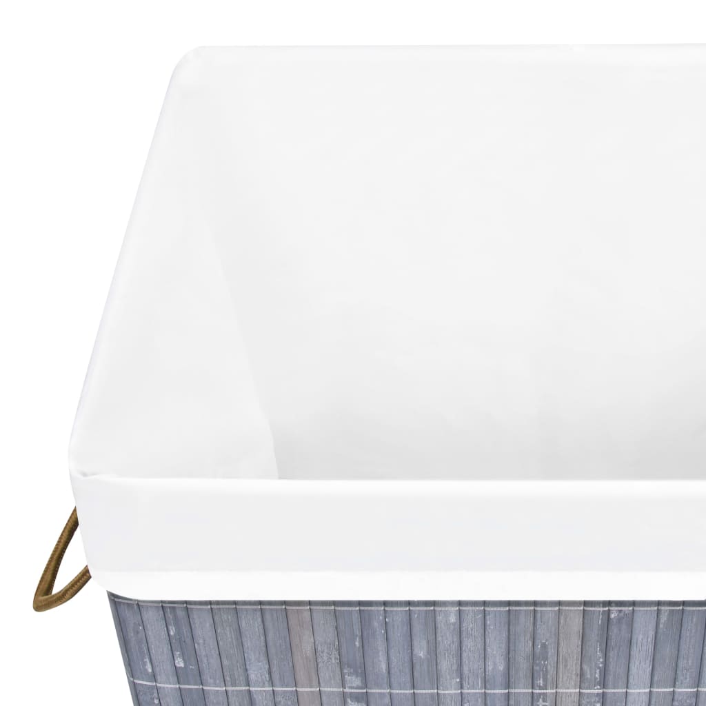 Bamboo laundry basket with 1 compartment grey