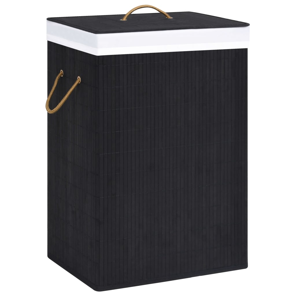 Bamboo laundry basket with 1 compartment black