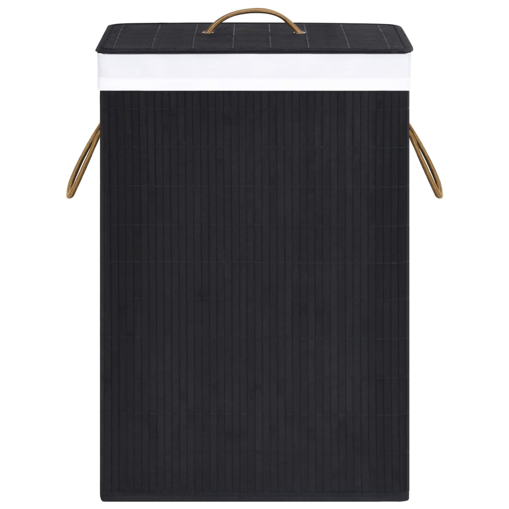Bamboo laundry basket with 1 compartment black