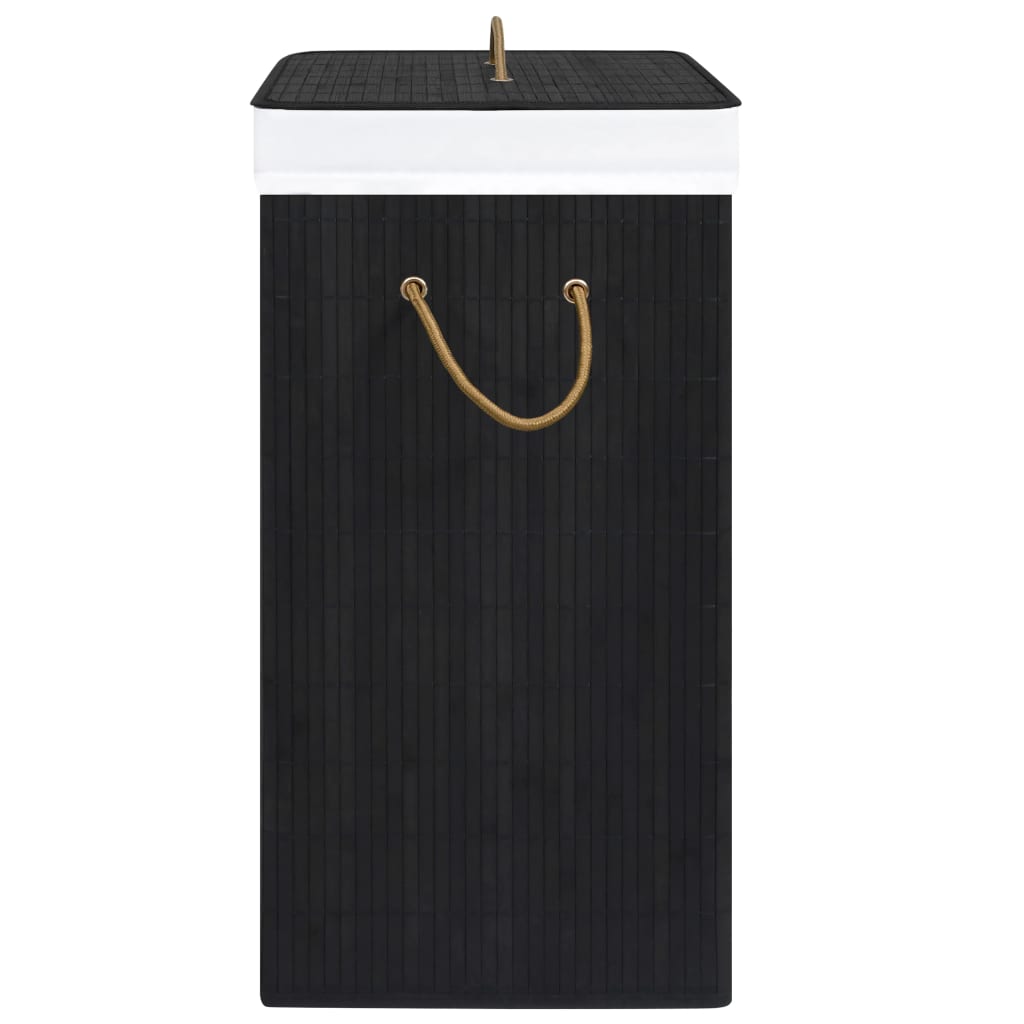Bamboo laundry basket with 1 compartment black