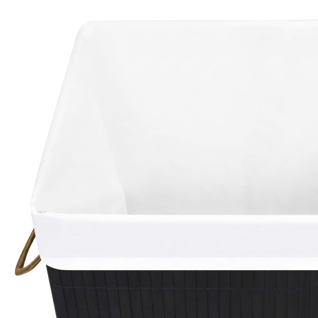 Bamboo laundry basket with 1 compartment black
