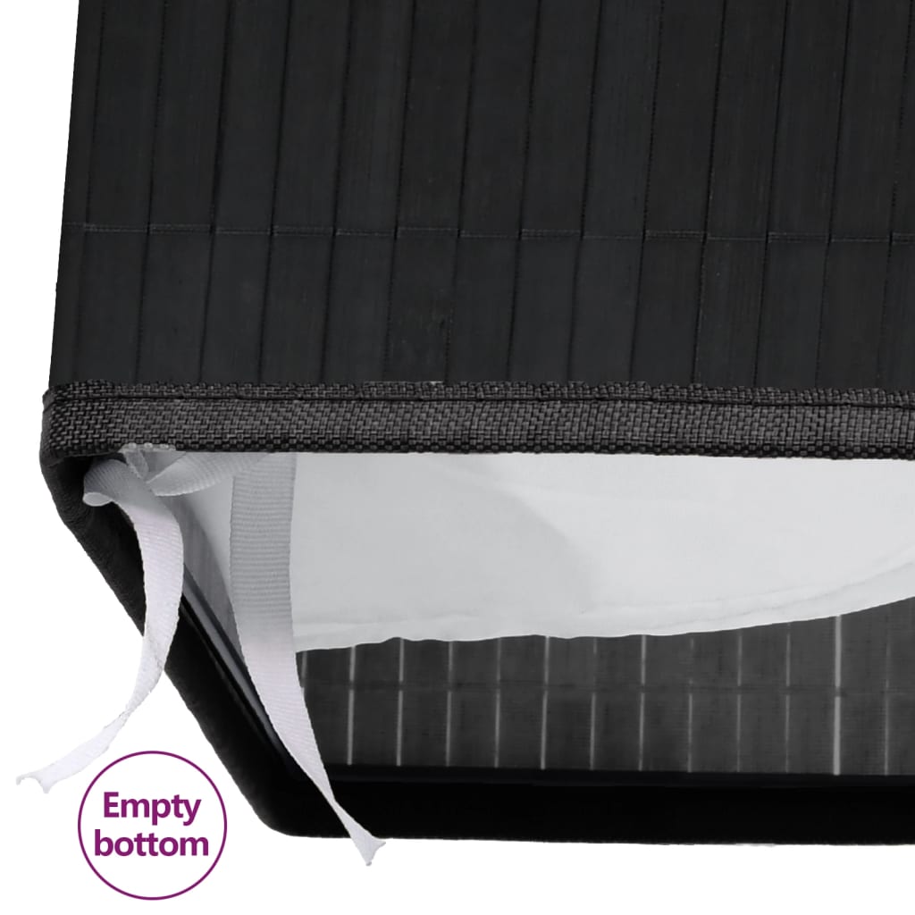 Bamboo laundry basket with 1 compartment, black, 83 L