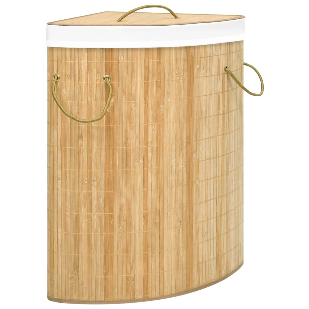 Corner laundry basket bamboo 60 L