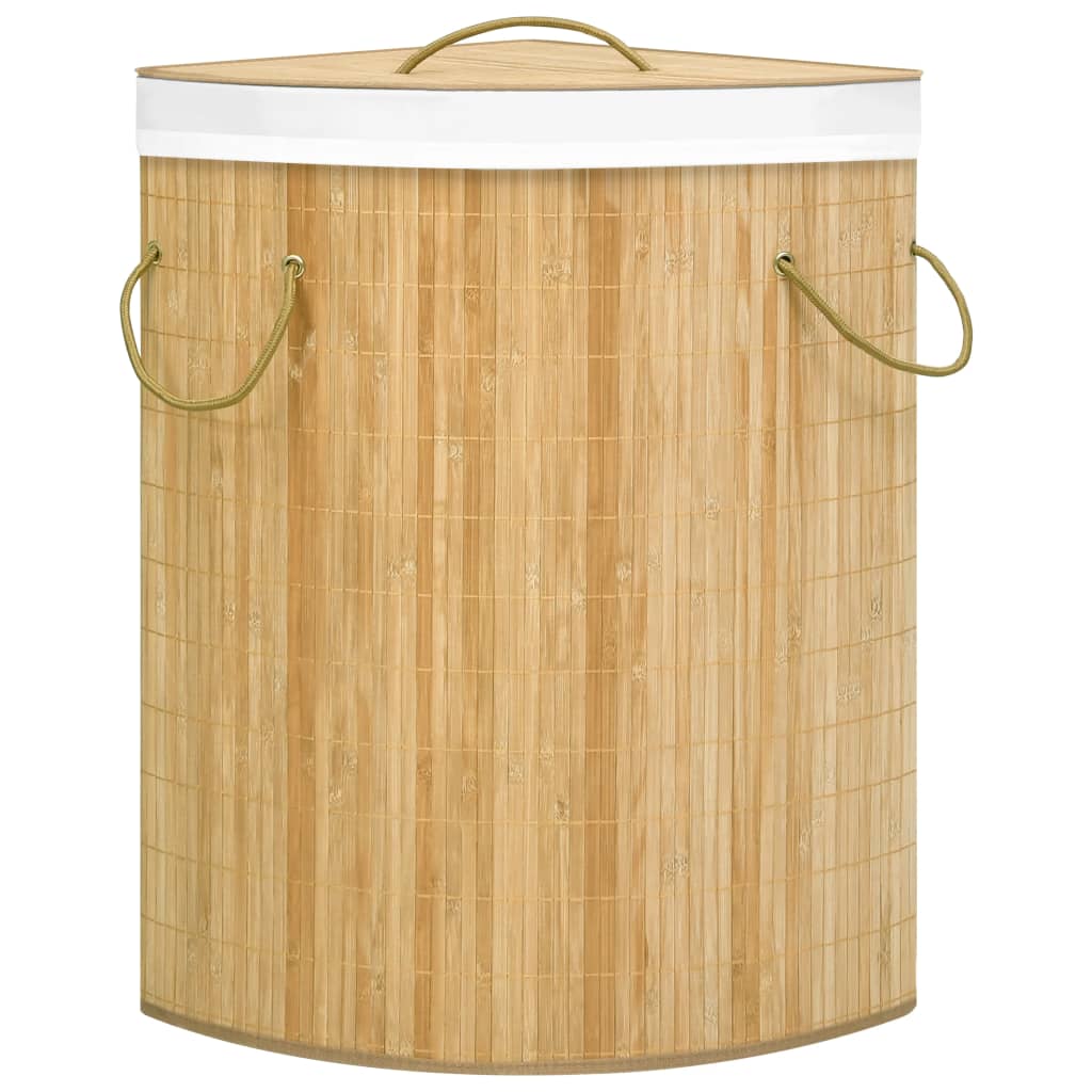 Corner laundry basket bamboo 60 L