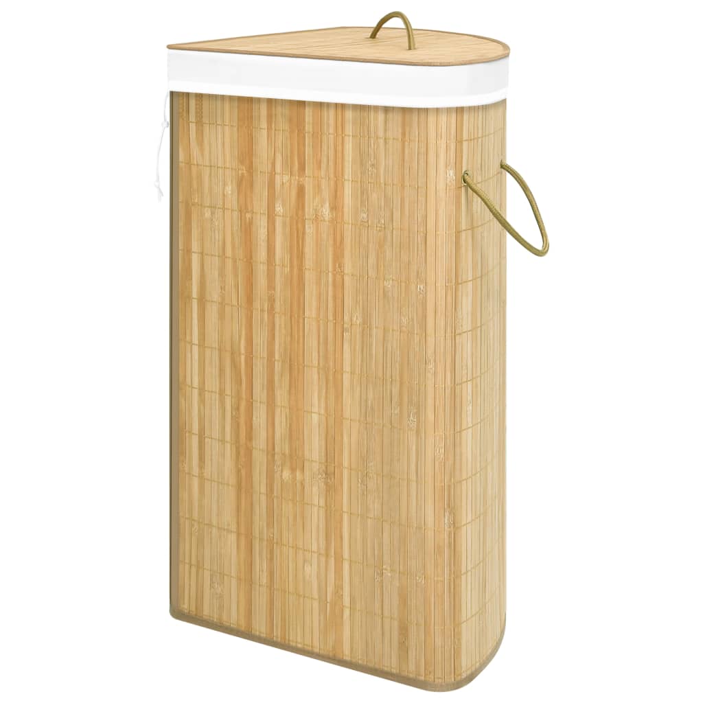 Corner laundry basket bamboo 60 L