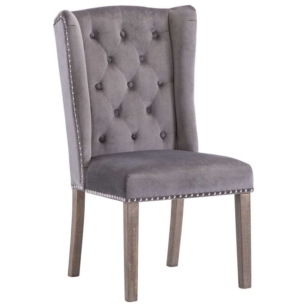 Dining chair grey velvet