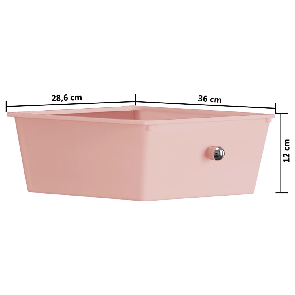 Schubladenwagen mit 4 Schubladen Rosa Kunststoff