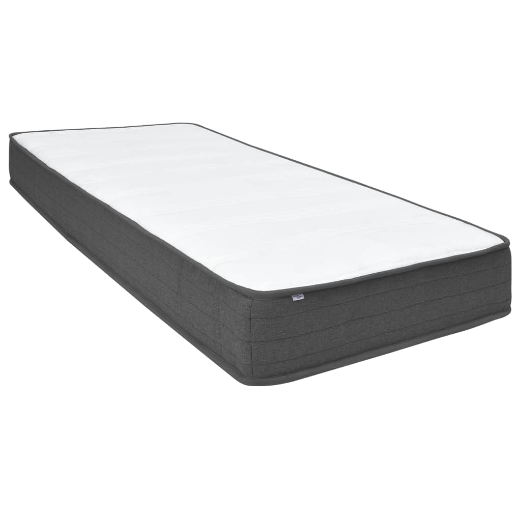 Lit à sommier tapissier tissu gris foncé 200x200 cm