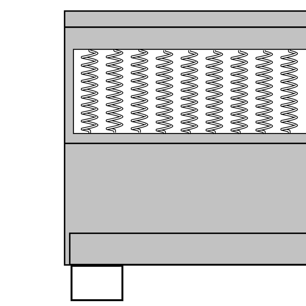 Lit à sommier tapissier tissu gris foncé 200x200 cm