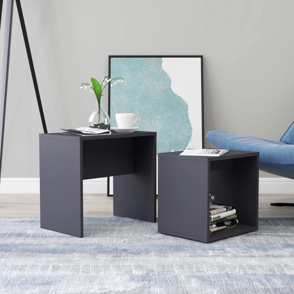 Couchtisch-Set Grau 48 x 30 x 45 cm Holzwerkstoff