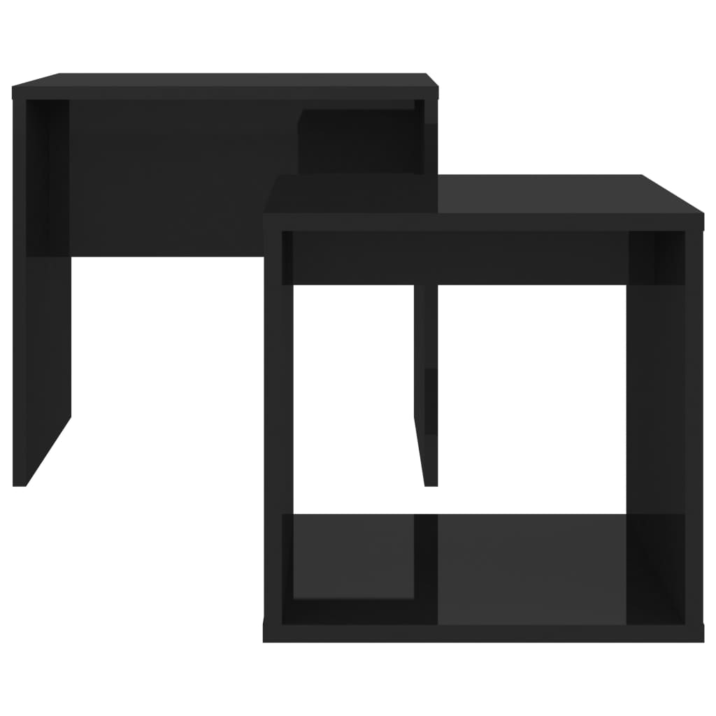 Couchtisch-Set Hochglanz-Schwarz 48x30x45 cm Holzwerkstoff
