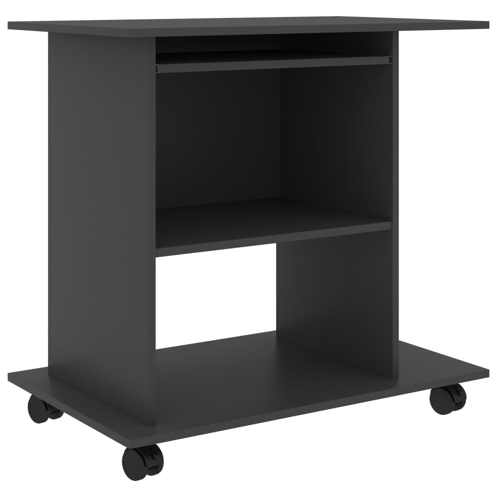 Bureau gris 80x50x75 cm en matériau à base de bois
