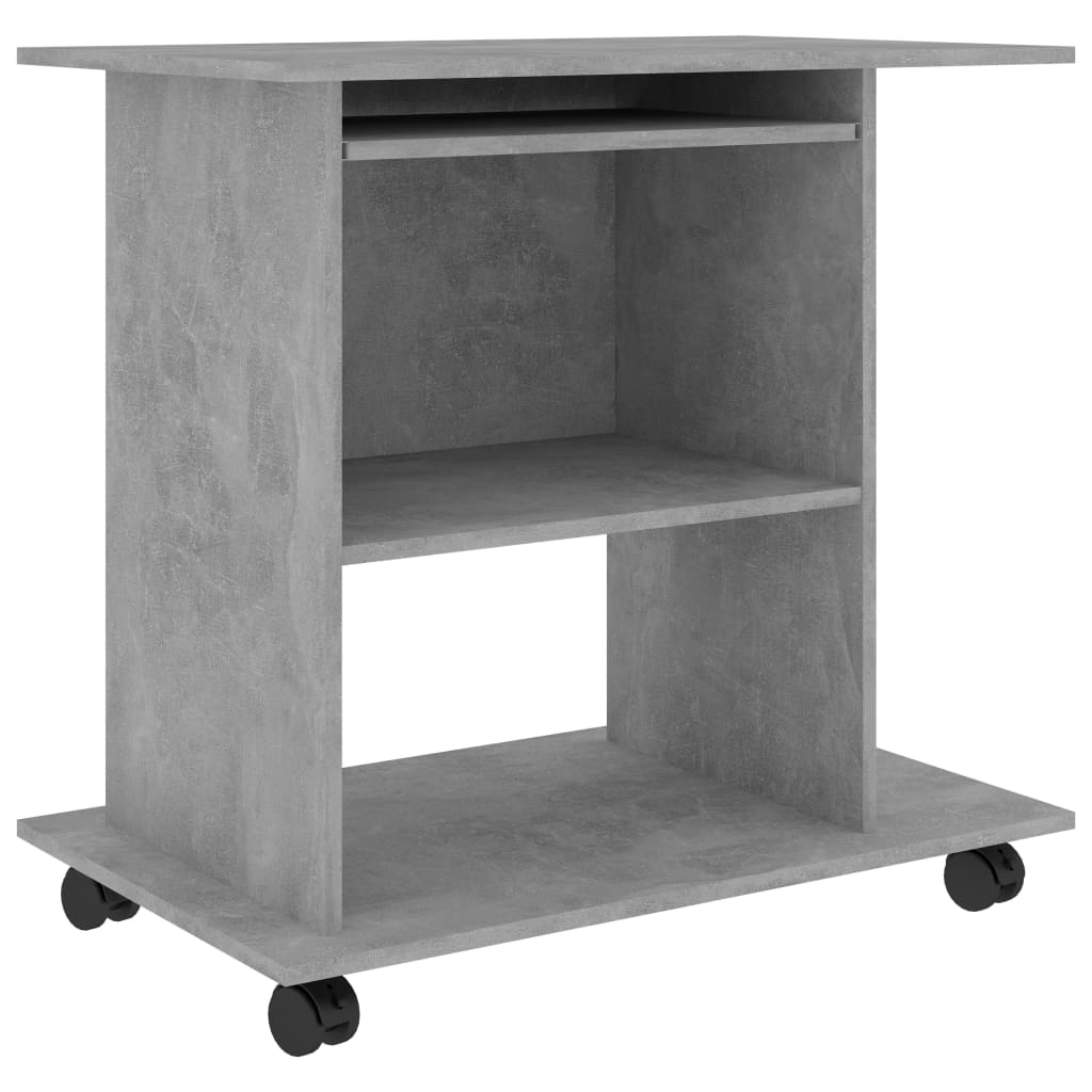 Desk Concrete Grey 80x50x75 cm Wood Material