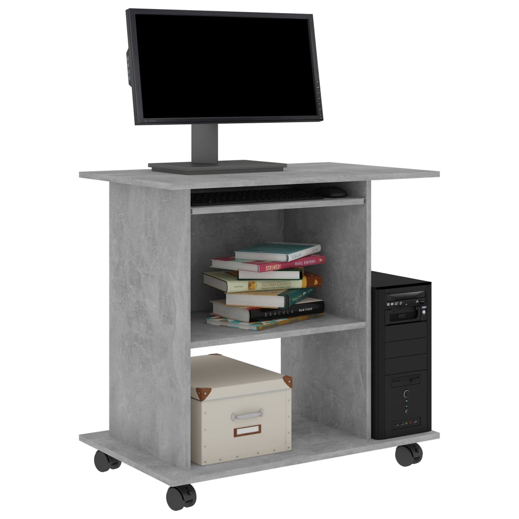 Desk Concrete Grey 80x50x75 cm Wood Material