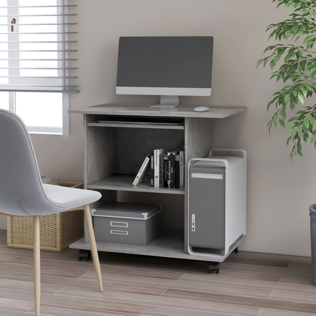 Desk Concrete Grey 80x50x75 cm Wood Material