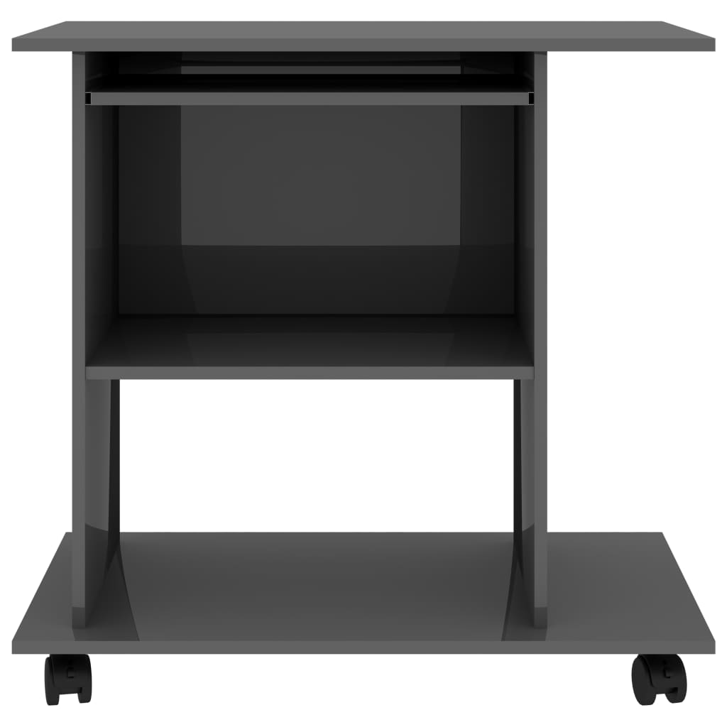 Schreibtisch Hochglanz-Grau 80x50x75 cm Holzwerkstoff