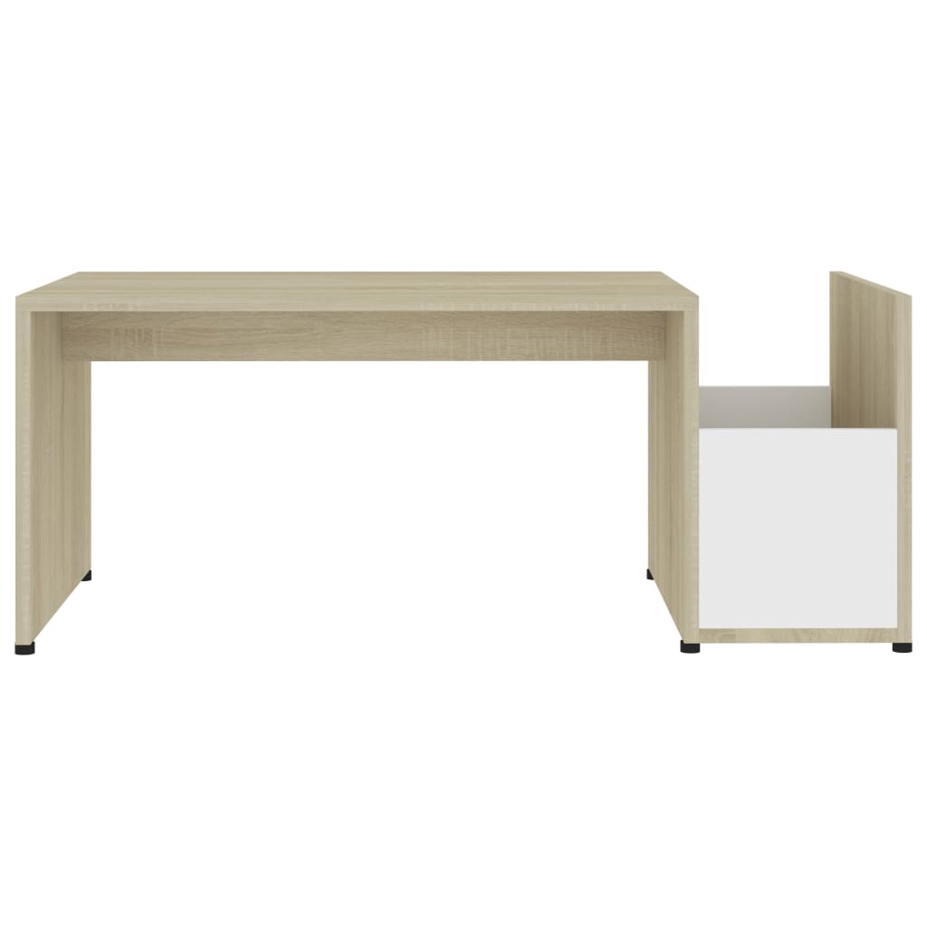 Table basse en chêne Sonoma blanc 90x45x35 cm matériau bois