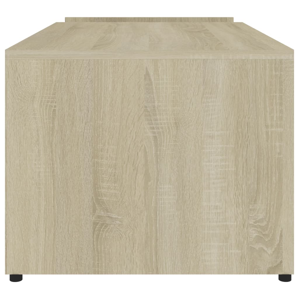 Table basse en chêne Sonoma blanc 90x45x35 cm matériau bois