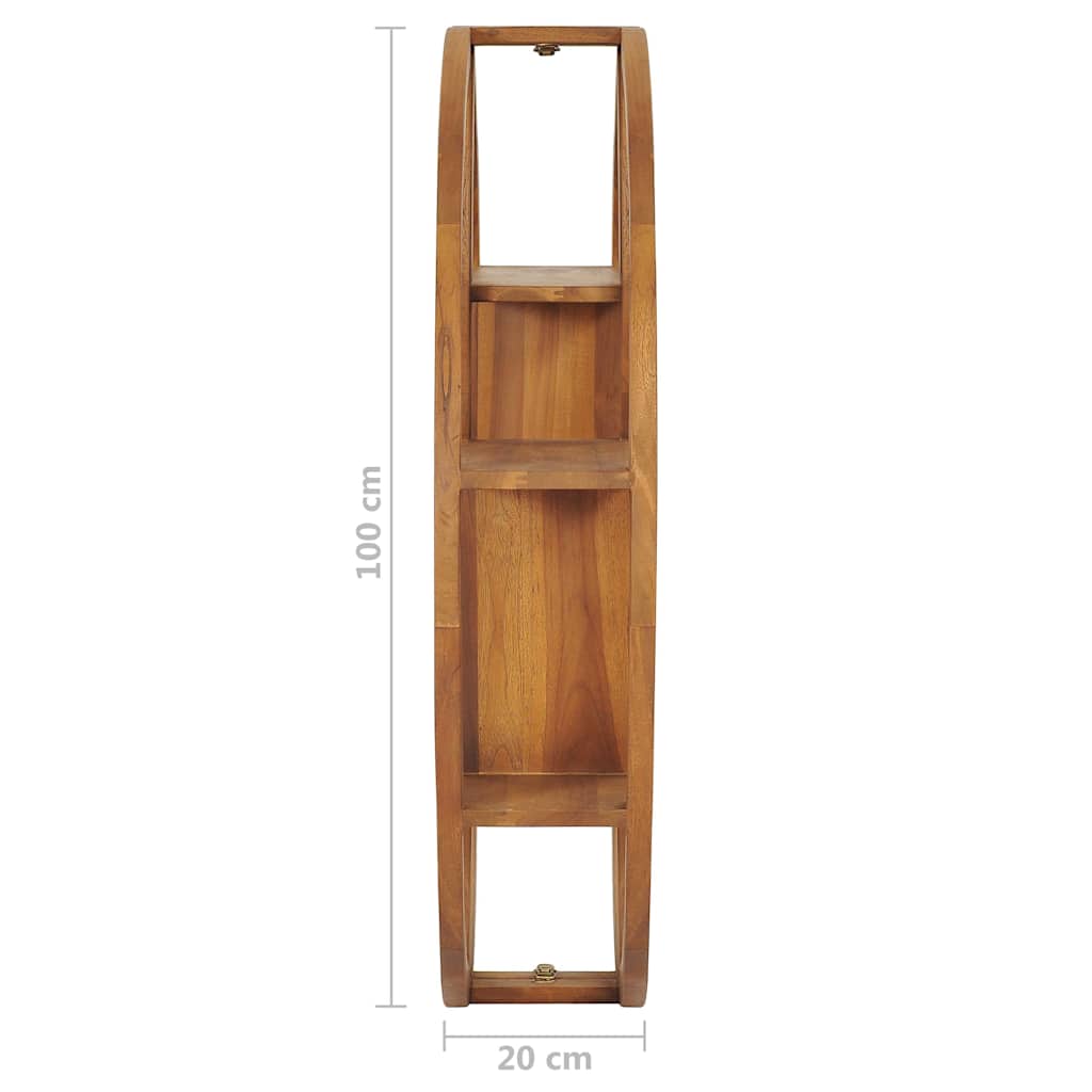 Wandregal Yin und Yang 100x20x100 cm Teak Massivholz