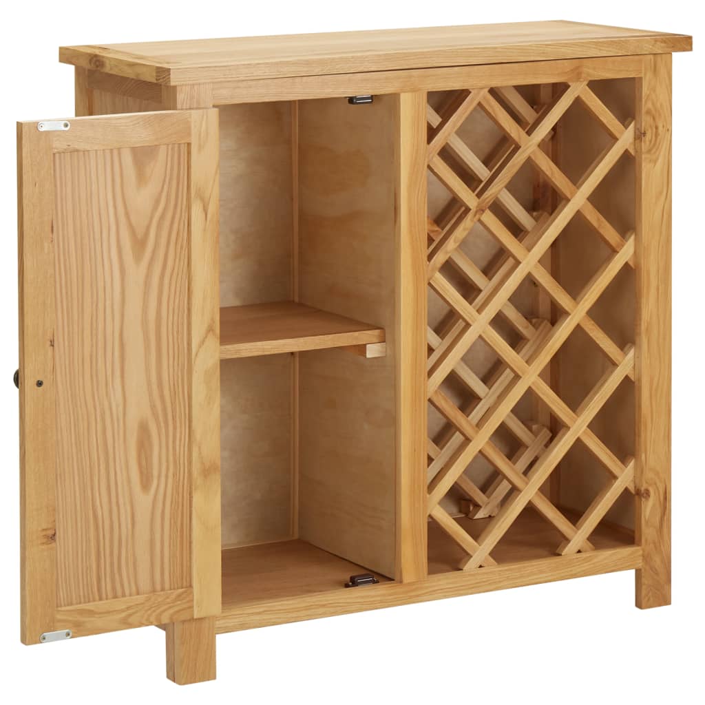 Weinschrank für 11 Flaschen 80 x 32 x 80 cm Eiche Massivholz