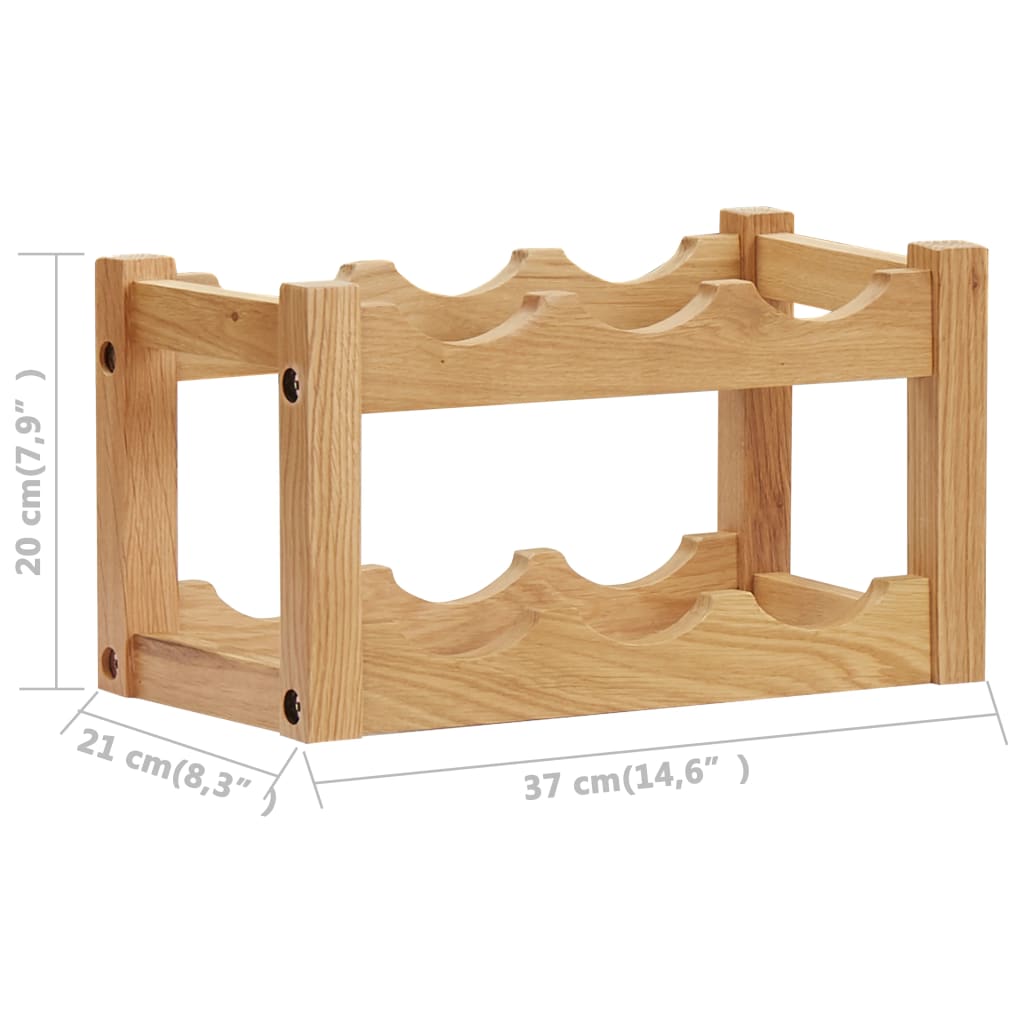 Casier à vin pour 6 bouteilles 37 x 21 x 21 cm en bois de chêne massif