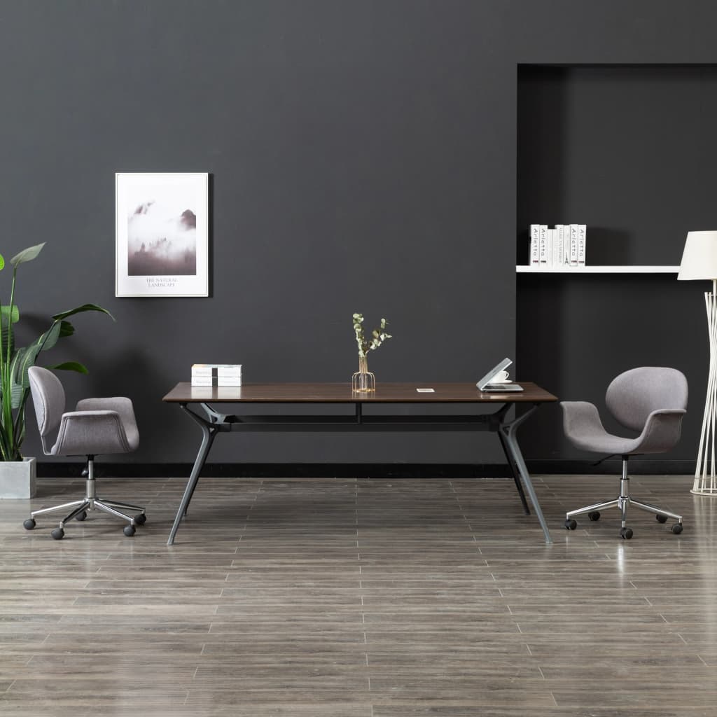 Office Chair Swivel Grey Fabric