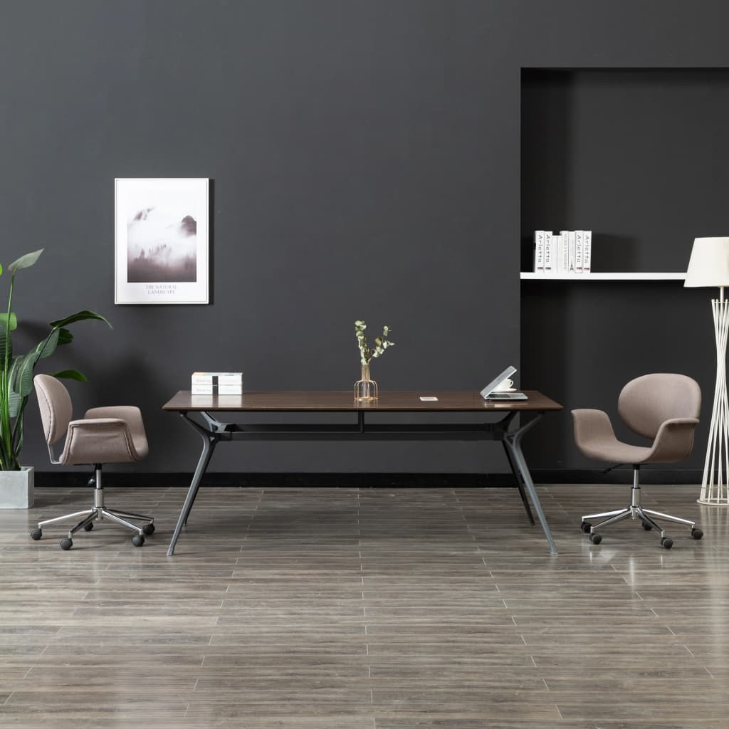 Chaise de bureau pivotante en tissu taupe