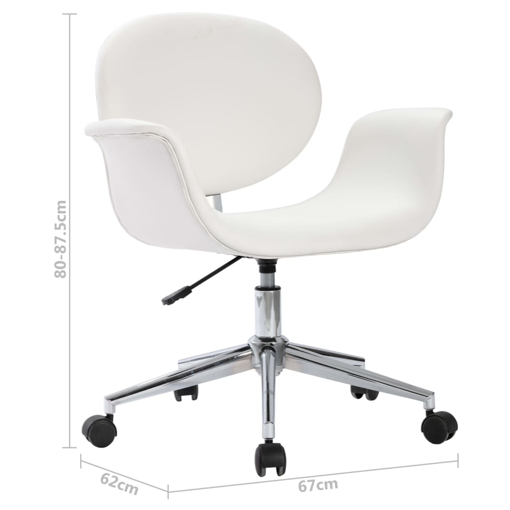 Dining chairs 2 pcs. Swivel white faux leather
