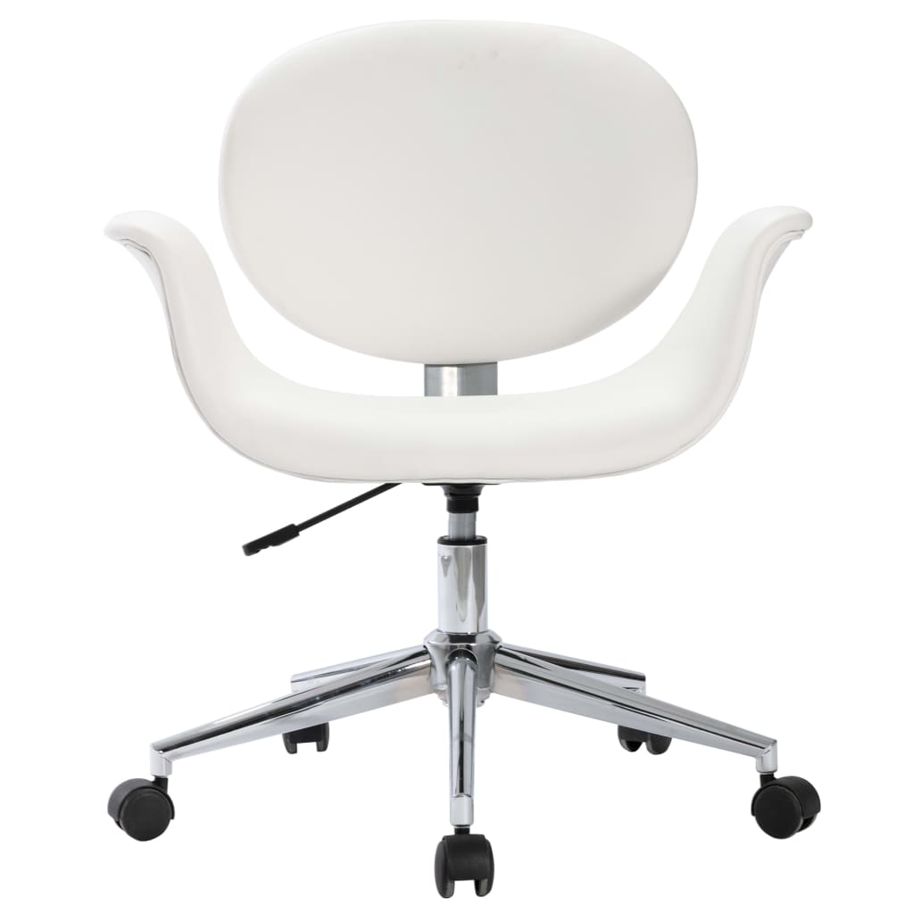 Swivel dining chairs 4 pcs. White faux leather