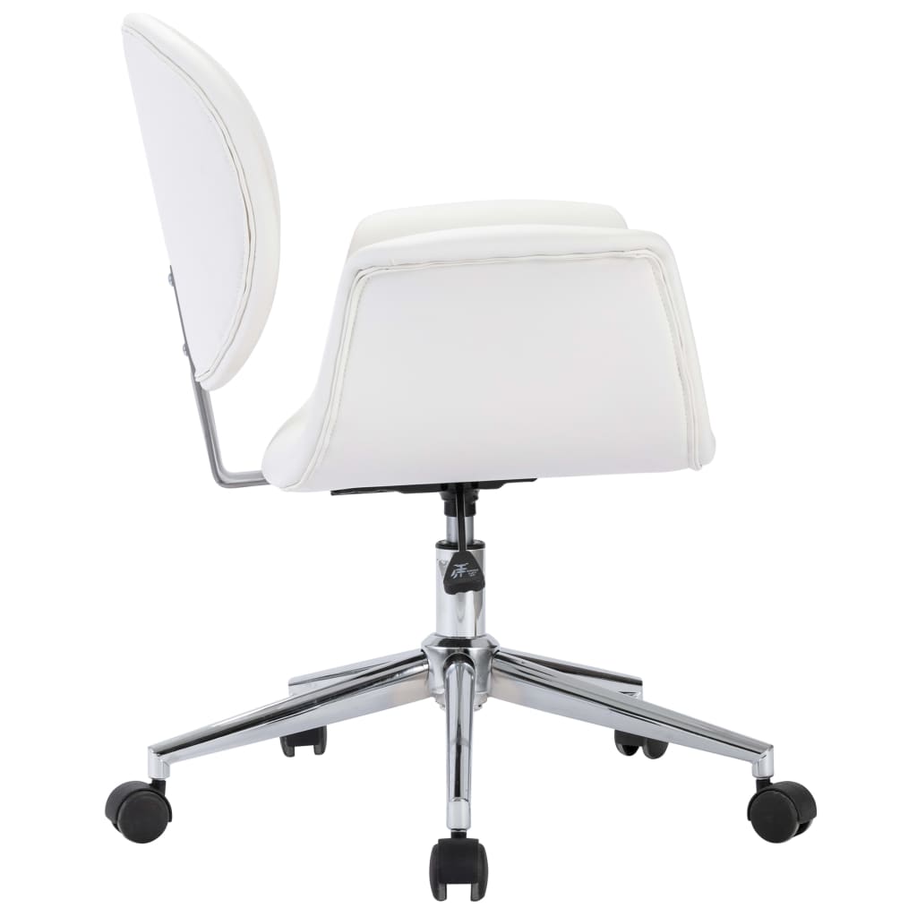 Swivel dining chairs 4 pcs. White faux leather