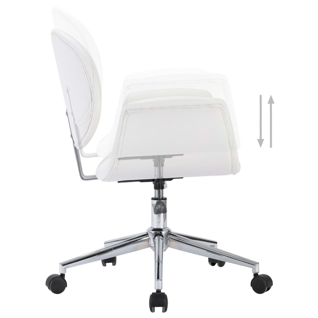 Swivel dining chairs 4 pcs. White faux leather