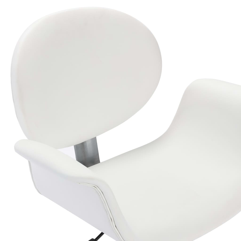 Swivel dining chairs 4 pcs. White faux leather