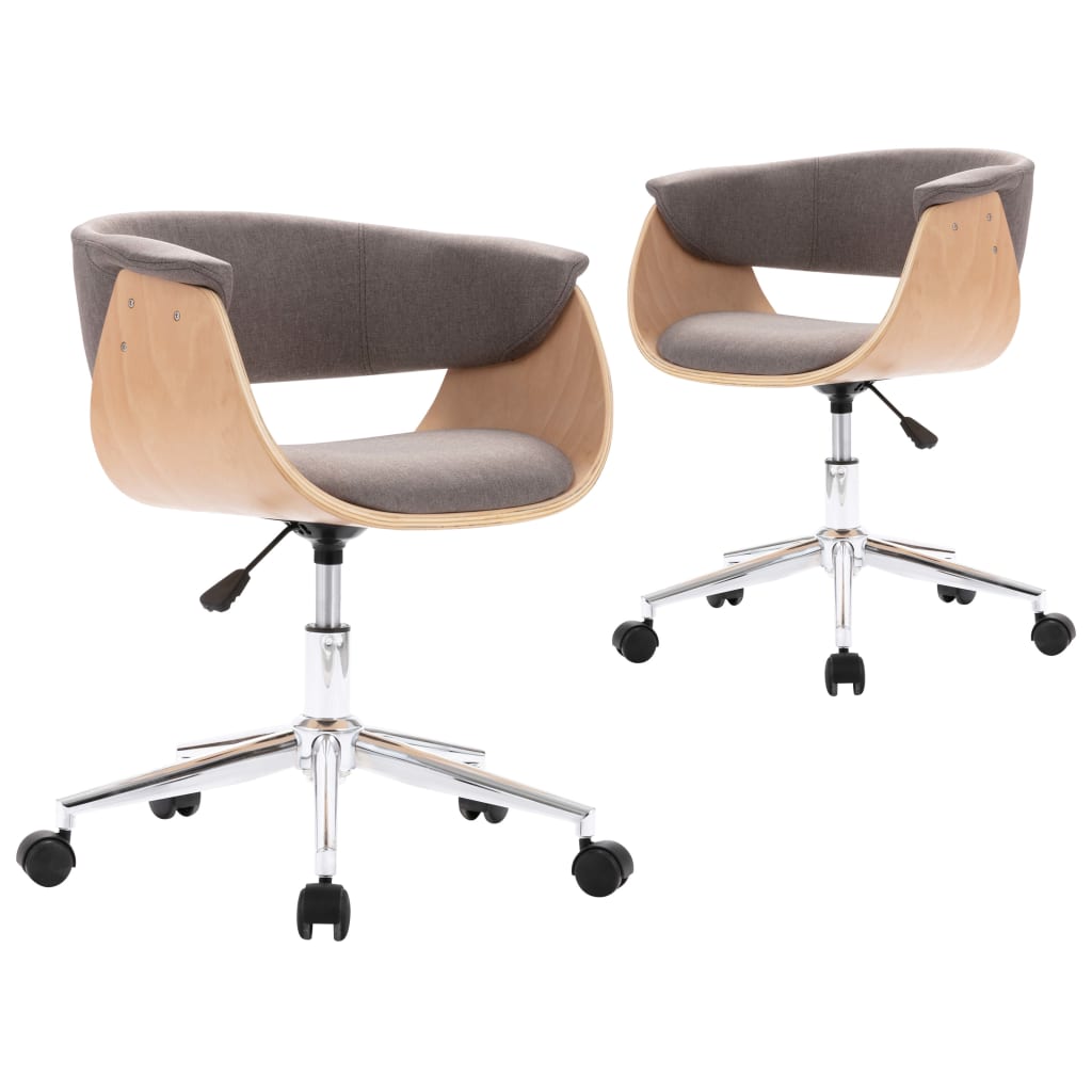 Dining chairs 2 pcs. Swivel taupe fabric