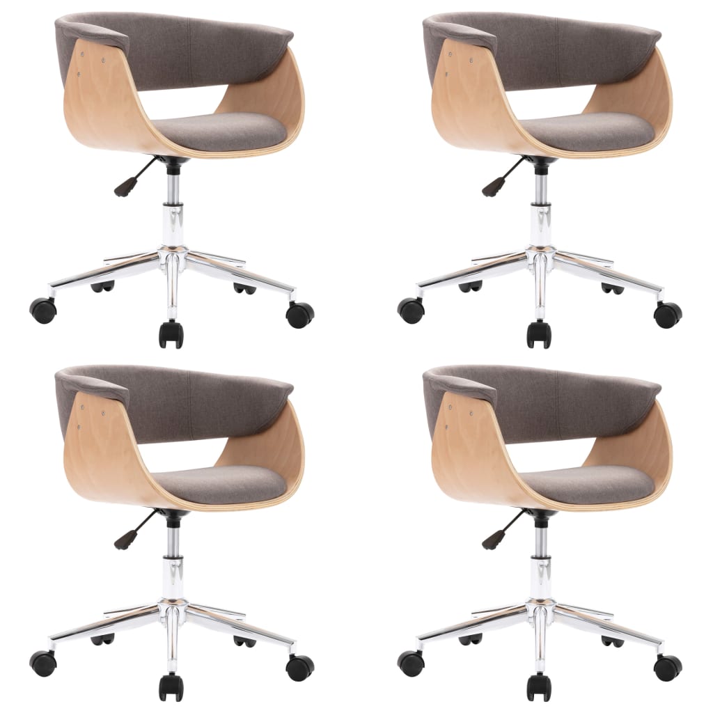 Swivel dining chairs 4 pcs. Taupe fabric