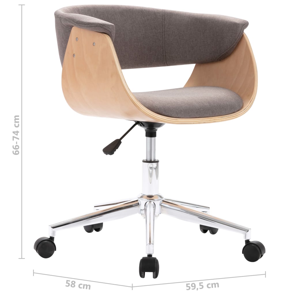 Swivel dining chairs 4 pcs. Taupe fabric